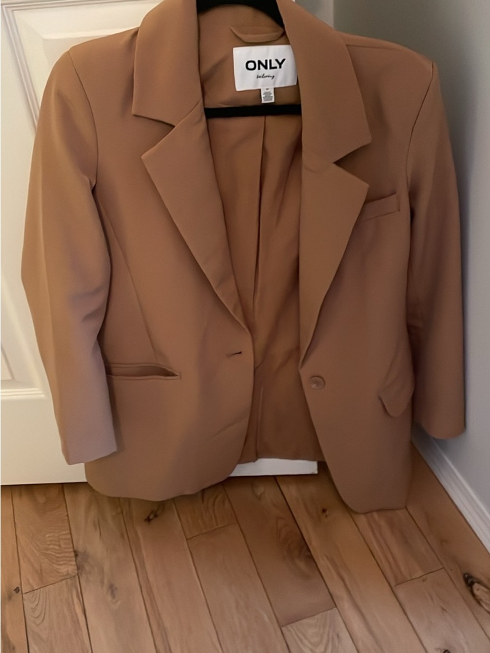 ONLY Women's Camel Blazer with Notch Lapel